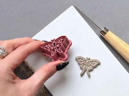 Botanical Moth Polymer Clay Cutter, Sharp Camfered Edge, Various sizes-Animal & Nature Cutters