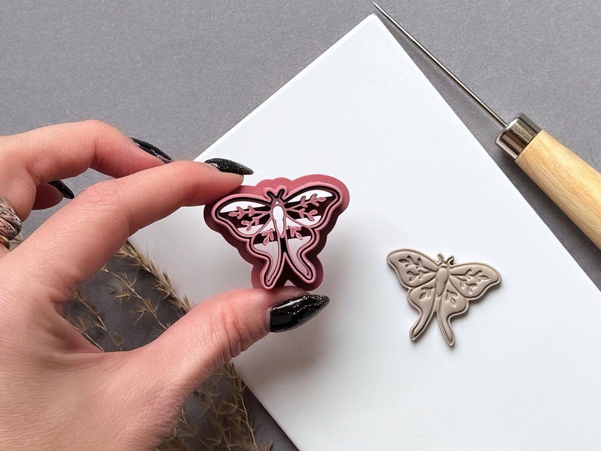 Botanical Moth Polymer Clay Cutter, Sharp Camfered Edge, Various sizes-Animal & Nature Cutters