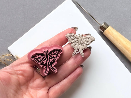 Botanical Moth Polymer Clay Cutter, Sharp Camfered Edge, Various sizes-Animal & Nature Cutters