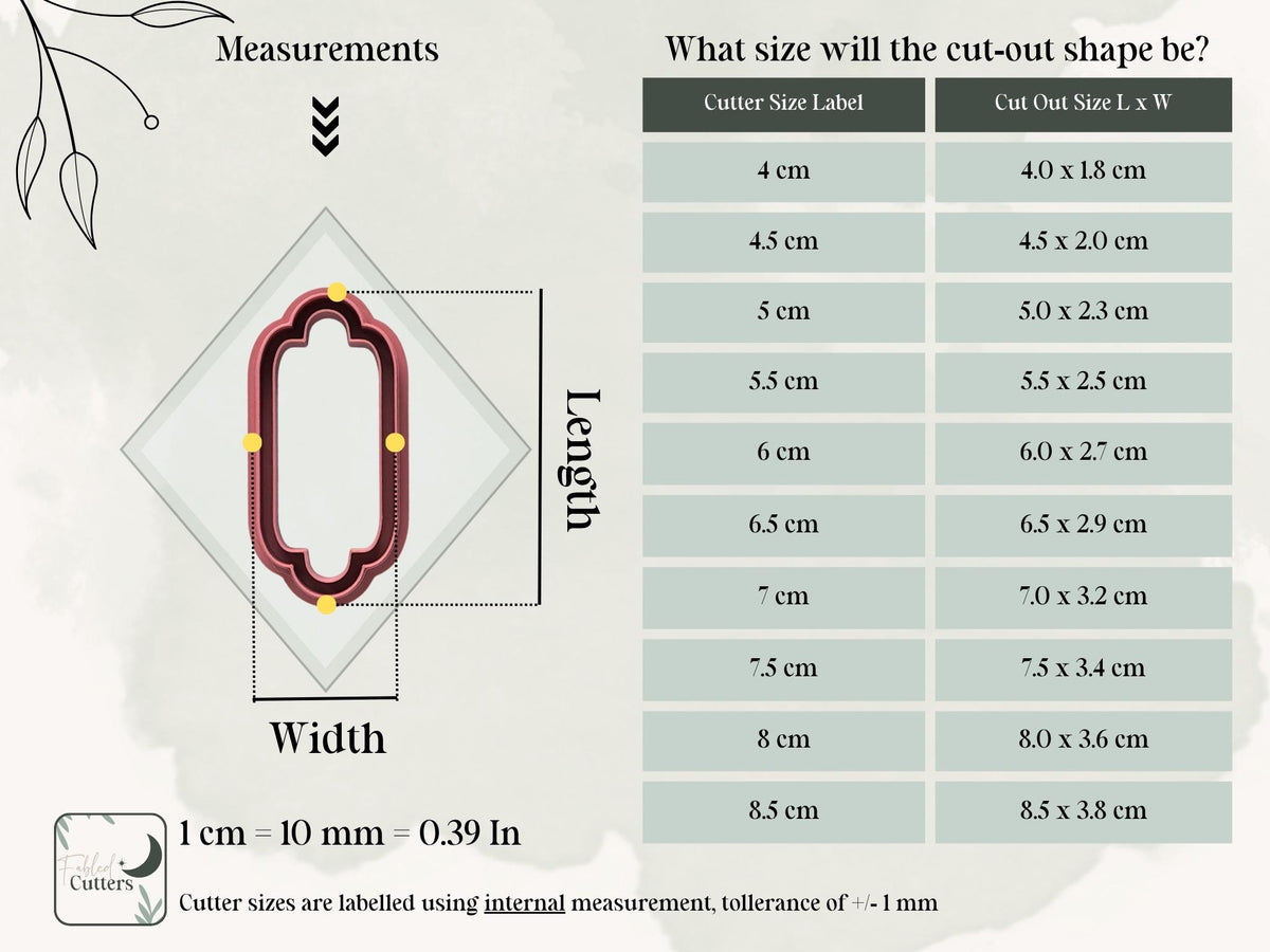 Notched Rectangular Frame Polymer Clay Cutters With Border Detail (4-8.5 cm)-Geometric Shape Cutters