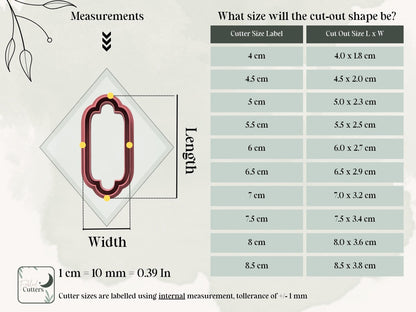 Notched Rectangular Frame Polymer Clay Cutters With Border Detail (4-8.5 cm)-Geometric Shape Cutters