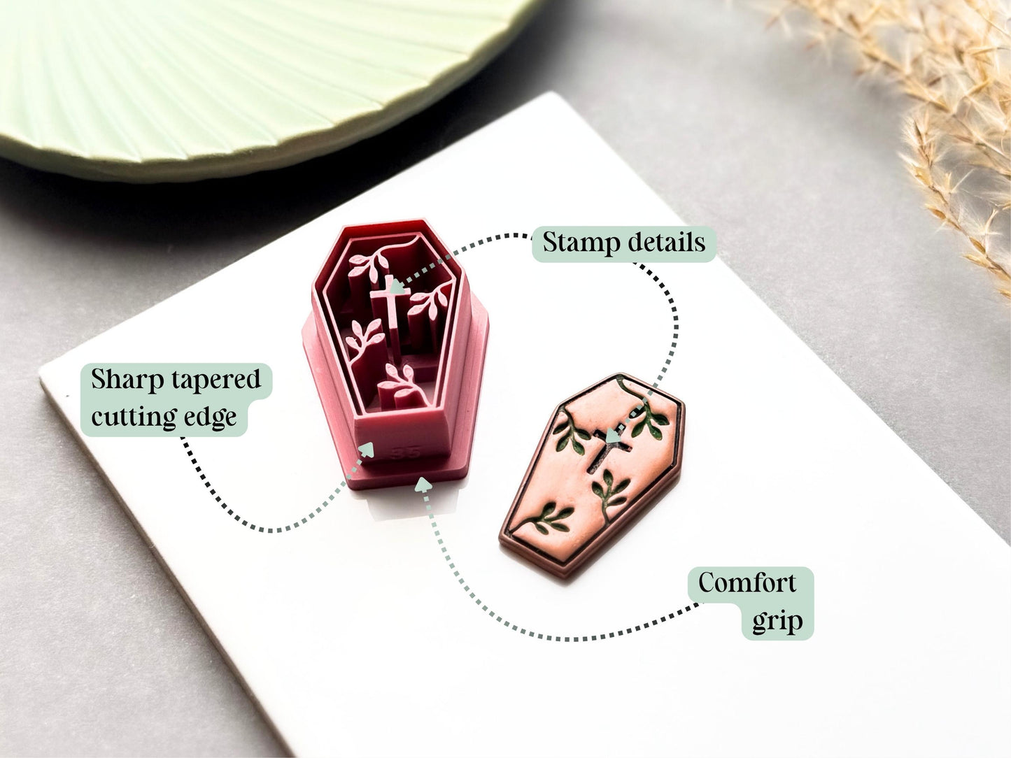Botanical Coffin Clay Cutter, Spooky Halloween Earring Making-Halloween Cutters