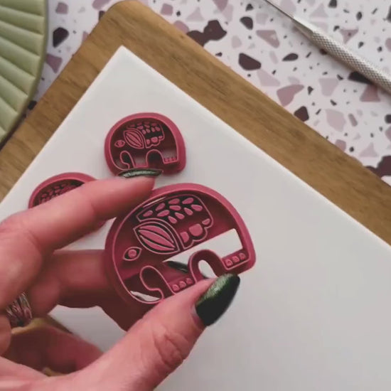 Boho Elephant Cutter - Tribal Animal Tool For Polymer Clay