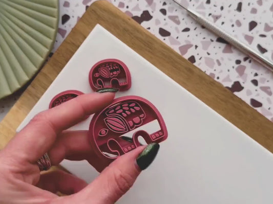 Boho Elephant Cutter - Tribal Animal Tool For Polymer Clay