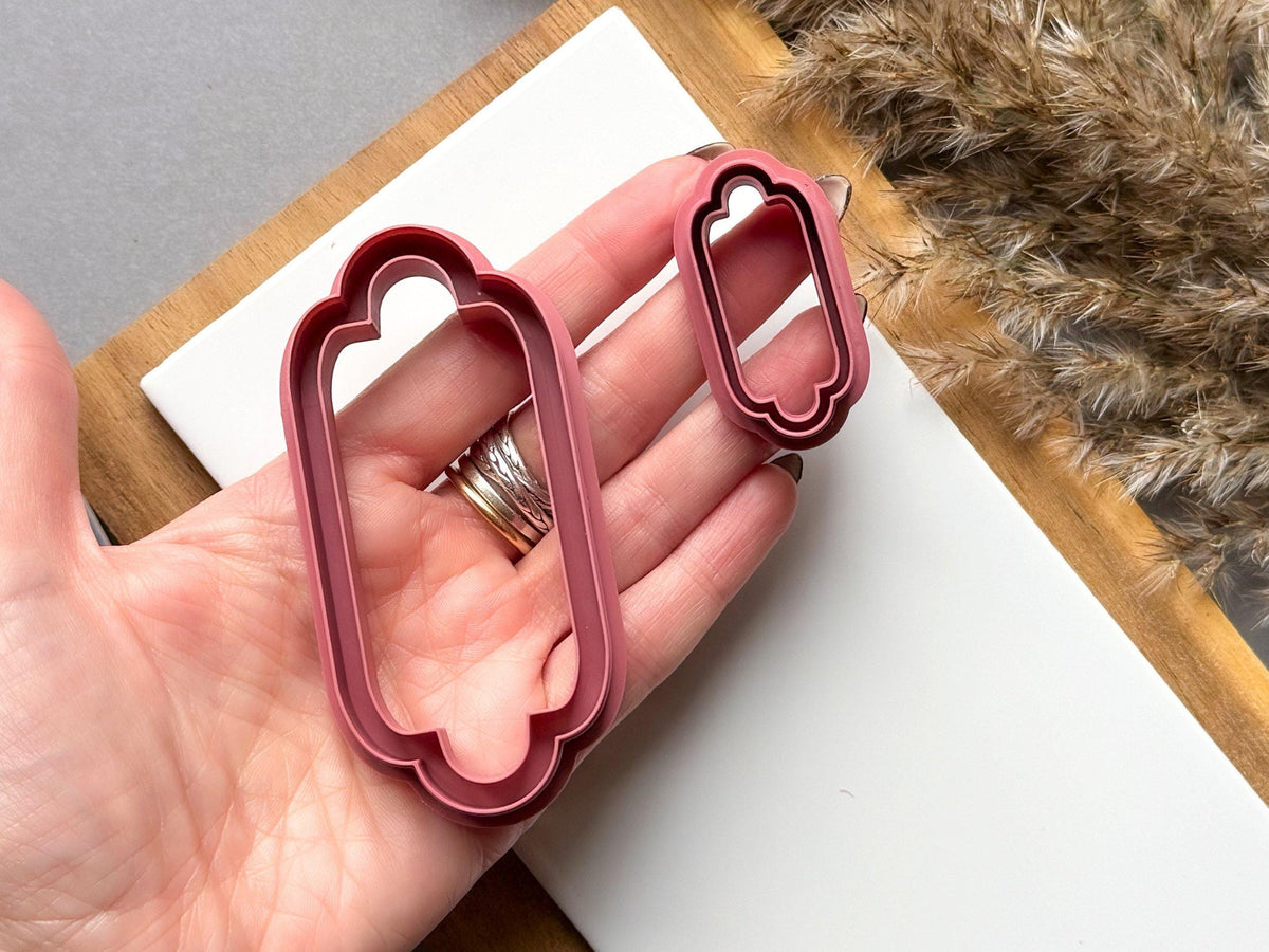 Notched Rectangular Frame Polymer Clay Cutters With Border Detail (4-8.5 cm)-Geometric Shape Cutters